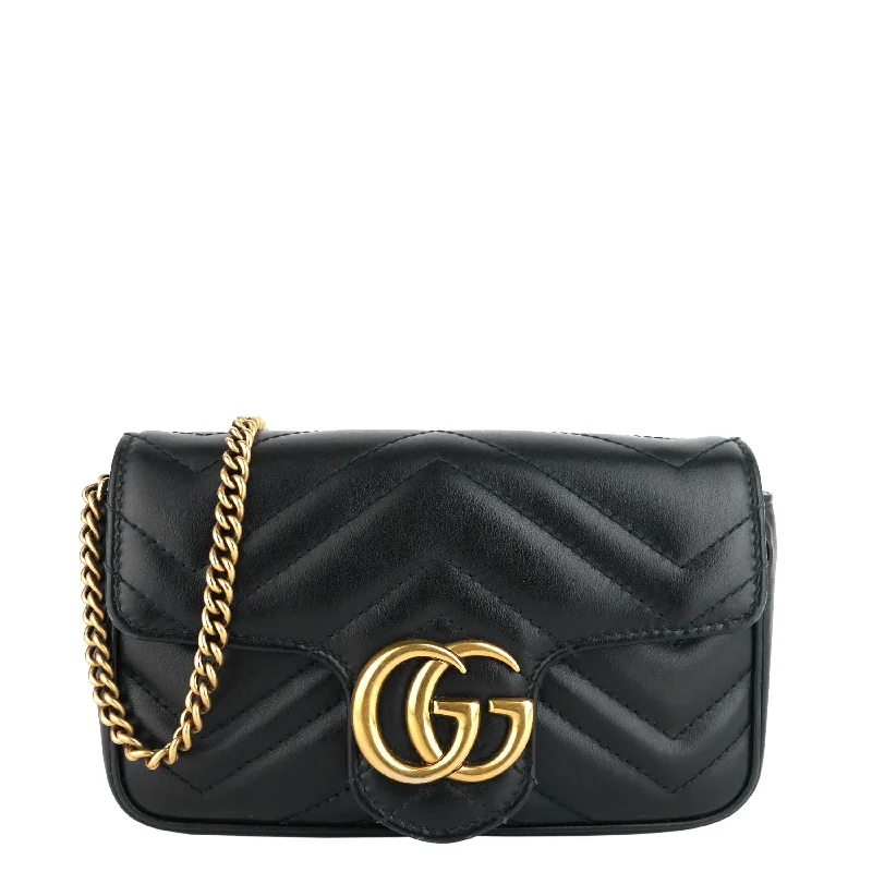 Gucci Marmont bags for women with a contrast - colored interiorMarmont Super Mini Calfskin Leather Bag