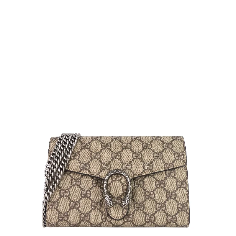 Gucci Marmont bags for women with quilted leather exteriorsDionysus GG Supreme Canvas Chain Wallet Bag