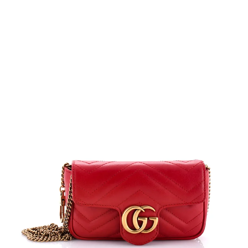 Women Gucci crossbody bags with a printed floral patternGG Marmont Flap Bag Matelasse Leather Super Mini