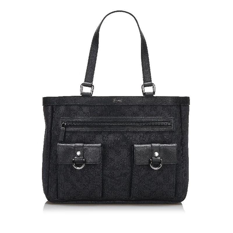 Ladies Gucci Dionysus bags with a detachable shoulder strapGucci Abbey D-Ring Tote Bag Black GG Canvas