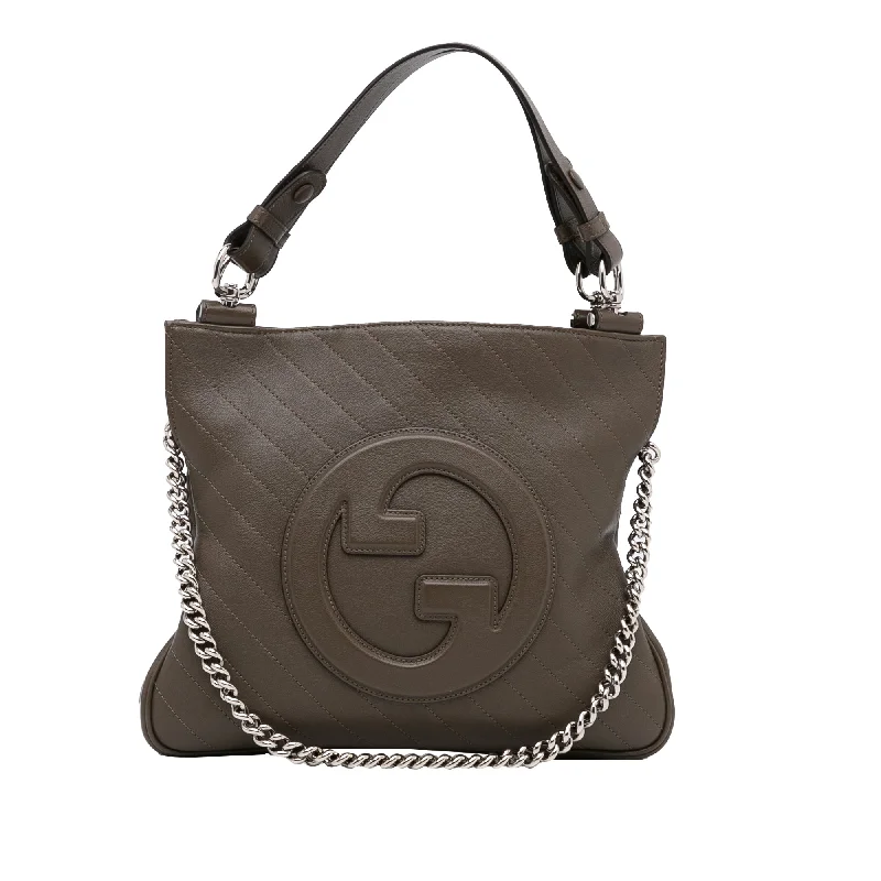 Gucci handbags for women with a back - zip pocketGucci Blondie Handbag Brown Leather