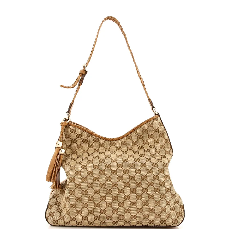 Ladies Gucci shoulder bags with a magnetic - closure flapMarrakech Hobo GG Canvas Medium