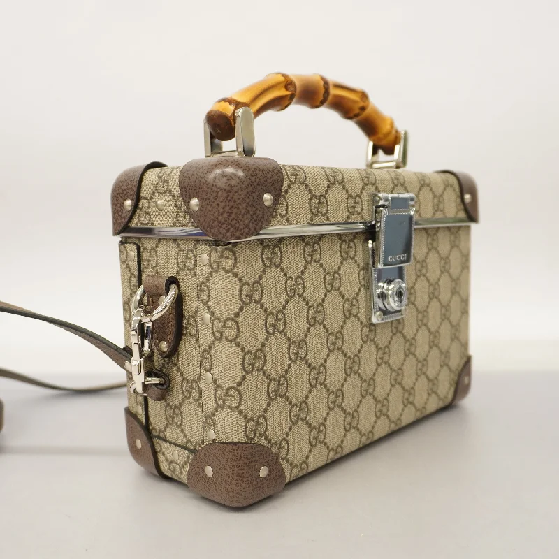 Women Gucci bags with a zippered interior pocketGucci  Bamboo 2WAY Bag 533623 Women's GG Supreme,Leather HandBag,Shoulder