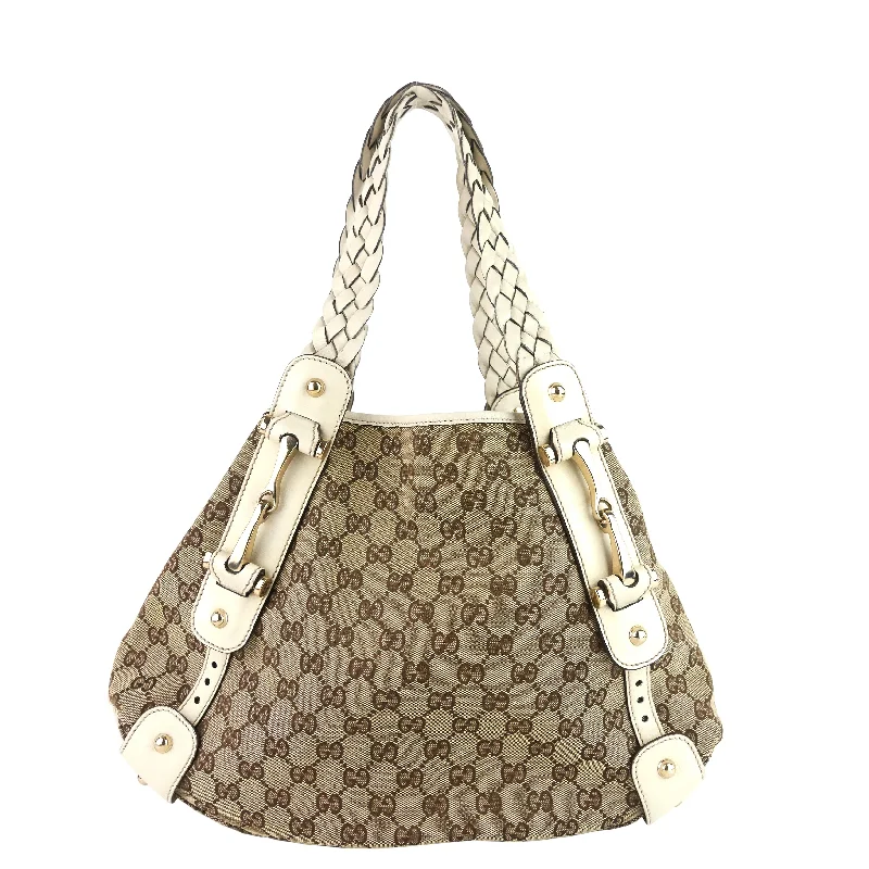 Gucci handbags for women with a metal - framed claspPelham Monogram Canvas Hobo Bag