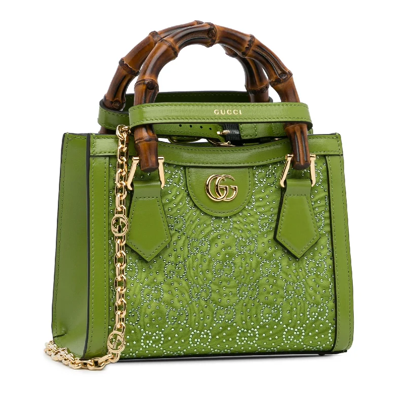 Women Gucci crossbody bags with a printed floral patternGucci Crystal Embellished GG Canvas Mini Diana (wT7IXI)