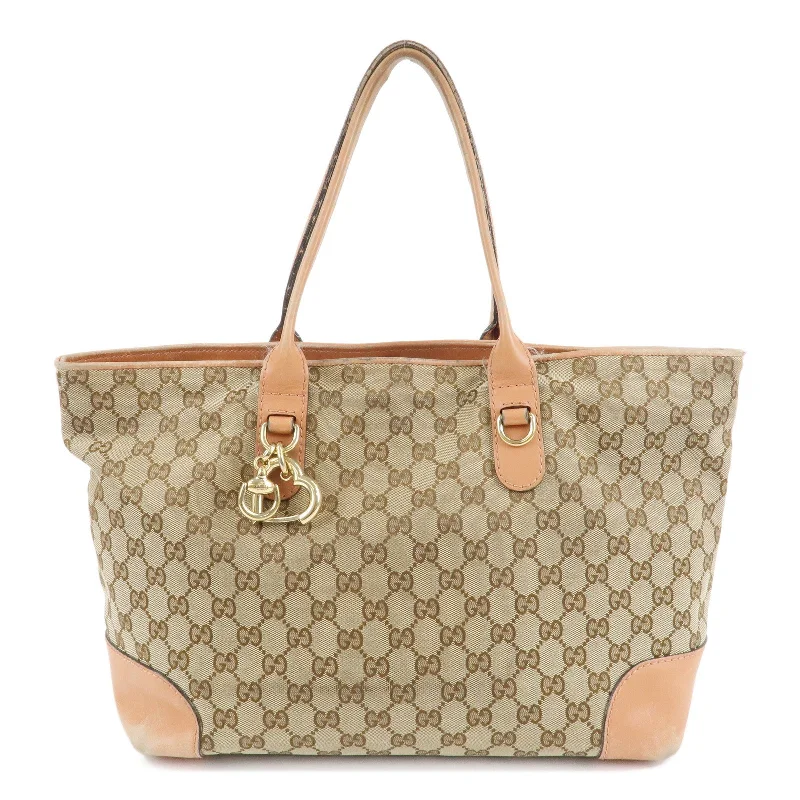 Gucci Marmont bags for women with gold - toned hardwareGUCCI Heart Bit GG Canvas Leather Tote Bag Japan Limited 269956