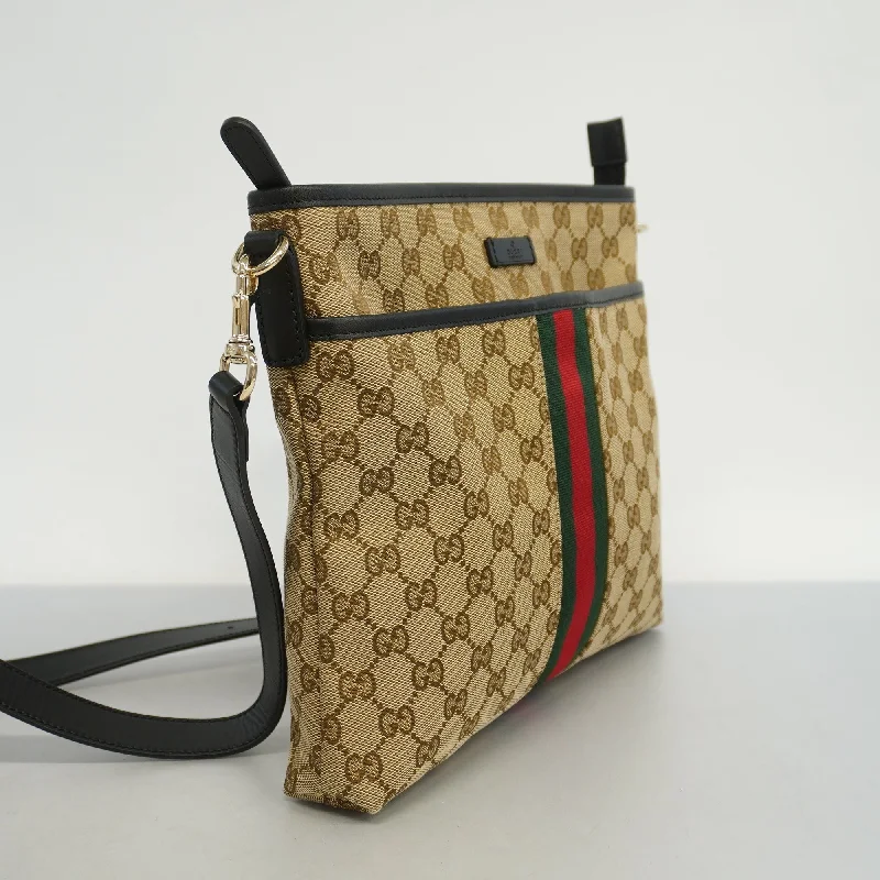 Women Gucci bags with a detachable mobile phone holderGucci  Sherry Line 388926 Unisex GG Canvas,Leather Shoulder Bag Beige,Black