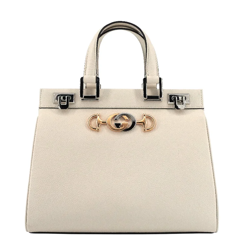 Gucci handbags for women with a patent - leather finishZumi Small Top Handle Leather Bag