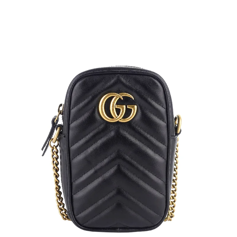 Gucci handbags for women with a patent - leather finishMarmont Vertical Wallet on Chain Phone Pouch