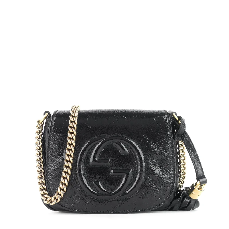 Gucci Marmont bags for women with gold - toned hardwareSoho Patent Leather Chain Crossbody Bag