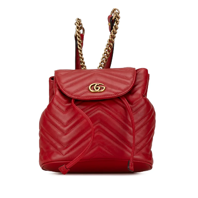 Gucci handbags for women with a beaded trimRed Gucci GG Marmont Matelasse Backpack