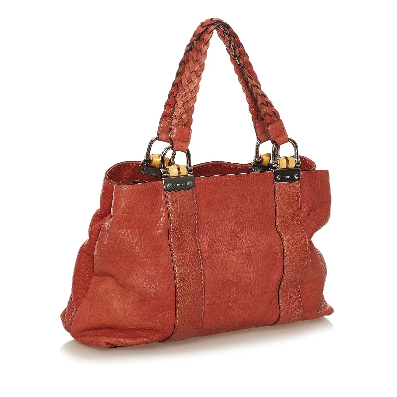 Ladies Gucci Dionysus bags with a star - shaped charmGucci Bamboo Bar Tote Bag Red