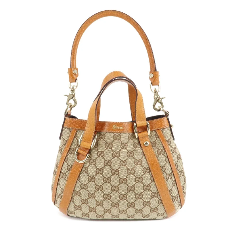 Ladies Gucci Dionysus bags with a star - shaped charmGUCCI GG Canvas Leather 2Way Shoulder Bag Beige Brown 146246