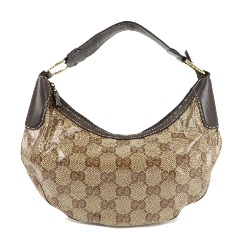 Women Gucci crossbody bags with a woven leather strapGUCCI GG Crystal Leather Shoulder Bag Hand Bag Brown 257297