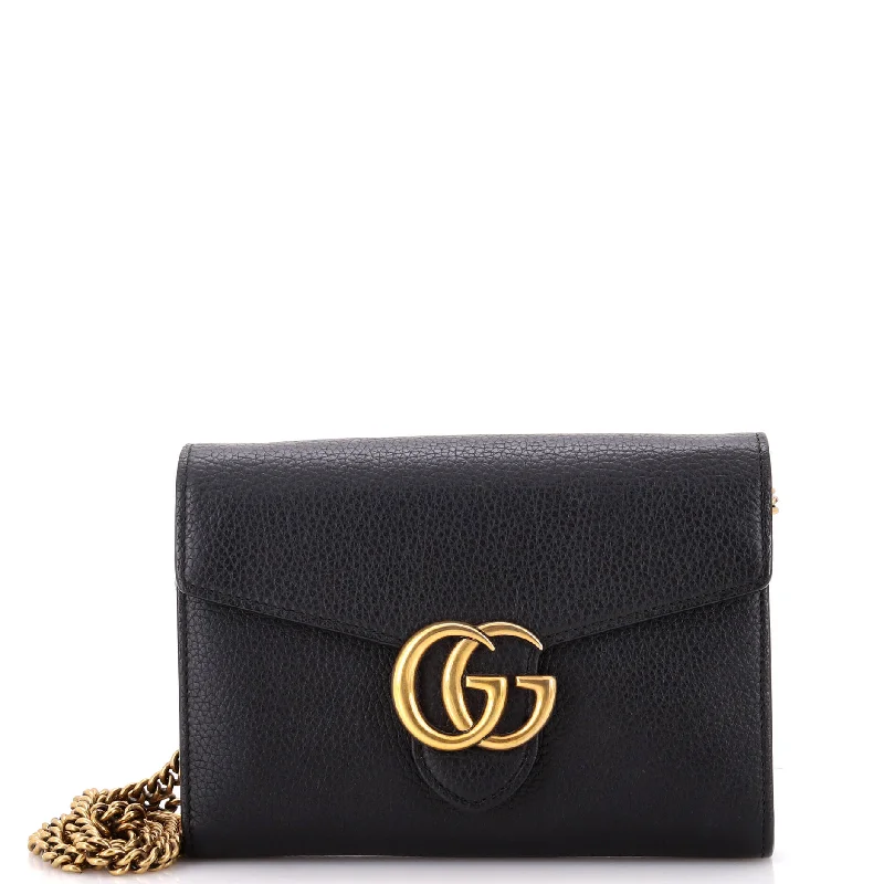 Gucci Marmont bags for women with quilted leather exteriorsGG Marmont Chain Wallet Leather Mini