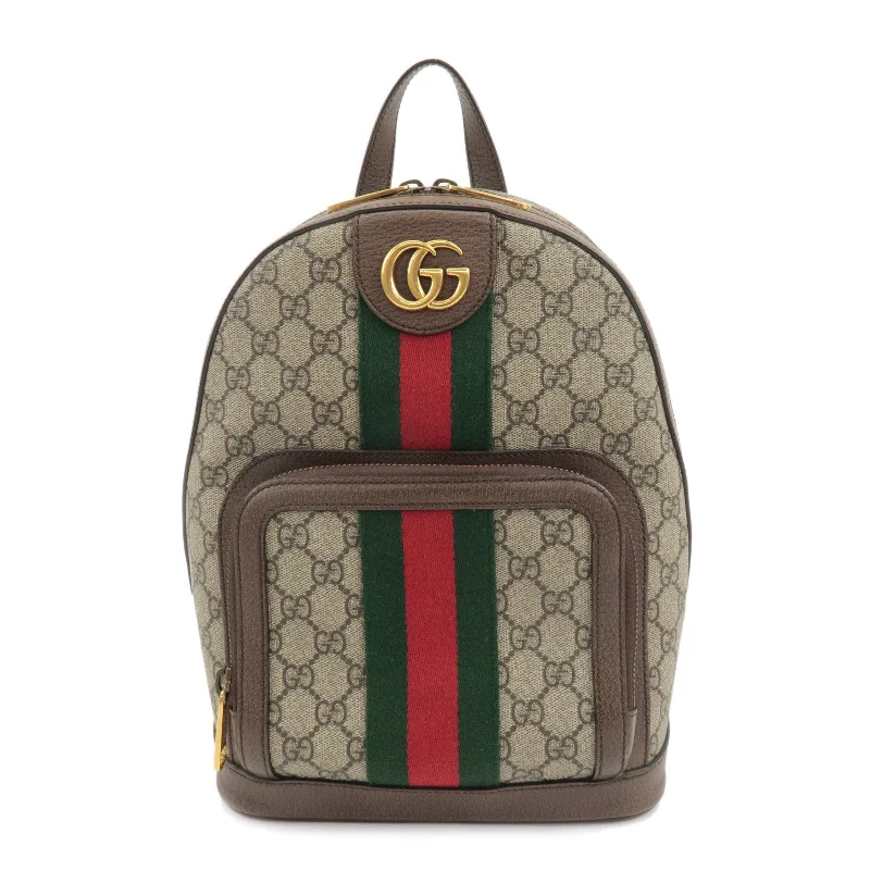 Gucci Marmont bags for women with a contrast - colored interiorGUCCI Ophidia Sherry GG Supreme Leather Small Backpack 547965