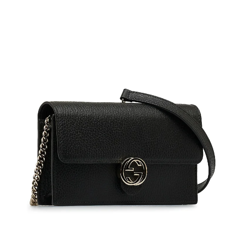 Ladies Gucci shoulder bags with a wide - width strapGucci Dollar Interlocking G Wallet on Chain (i2YFgN)