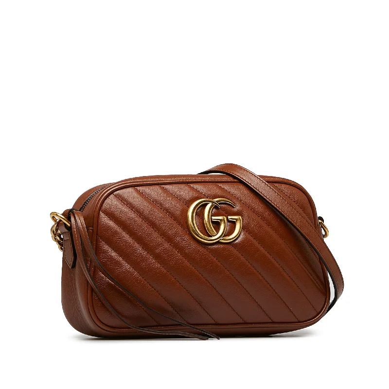 Gucci crossbody bags for women with adjustable leather strapsGucci GG Marmont Small Brown Matelassé