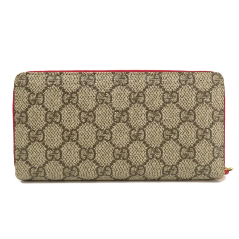 Women Gucci Sylvie bags featuring the signature web stripeGucci 506279 GG Supreme Long Wallet PVC Women's