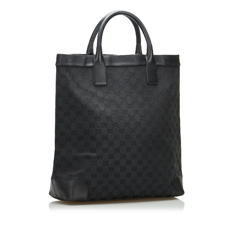 Women Gucci bags with a detachable mirror insideGucci Tote Bag Black GG Canvas