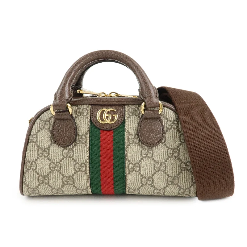 Women Gucci crossbody bags in a bold red colorGUCCI Ophidia Sherry GG Supreme Leather 2Way Bag Shoulder Bag