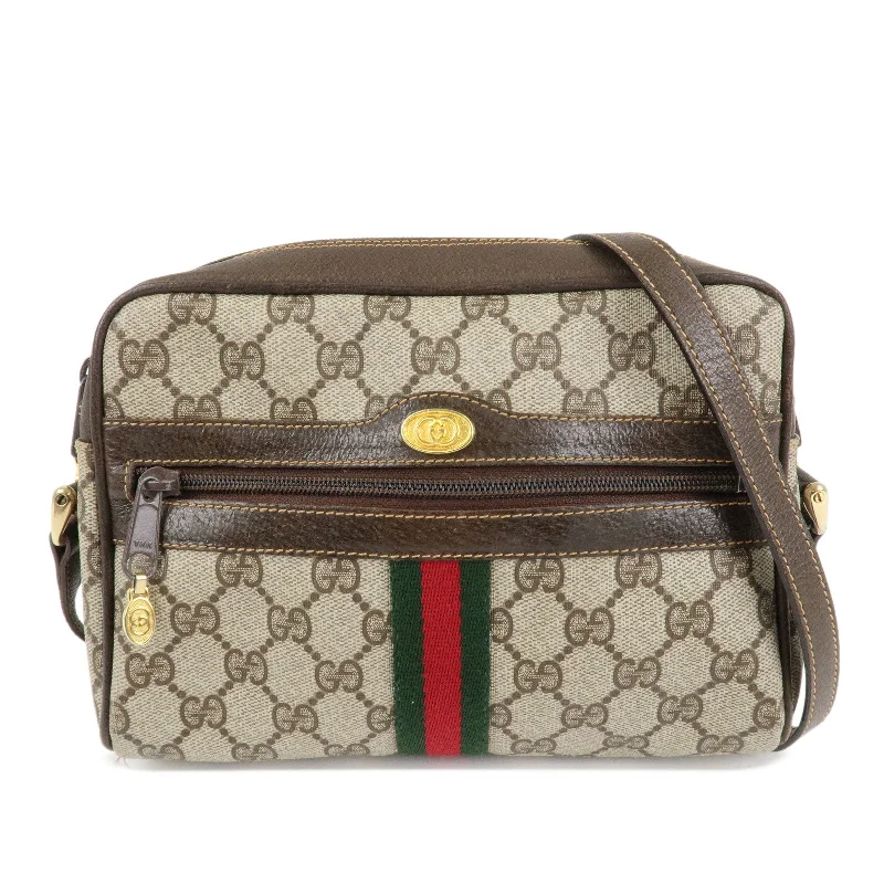 Gucci handbags for women with a beaded trimGUCCI Old Gucci Sherry GG Supreme Leather Shoulder Bag 010.378