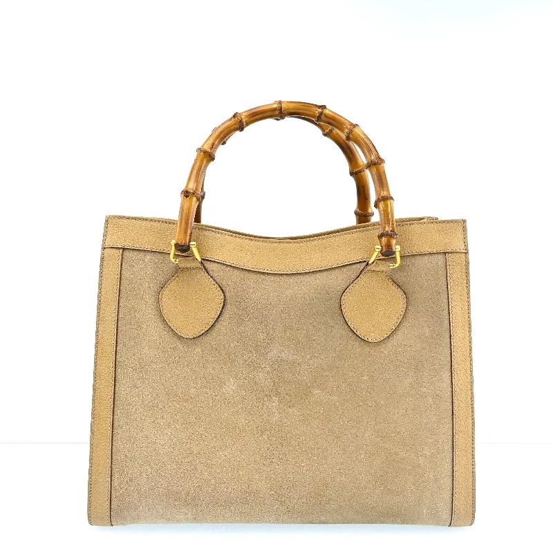 Women Gucci Sylvie bags with a detachable ribbon detailGucci Bamboo Hand Bag Suade Leather