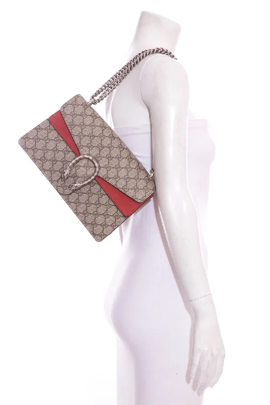 Ladies Gucci shoulder bags with a single - handle designGucci Dionysus Monogram and Red Suede Crossbody