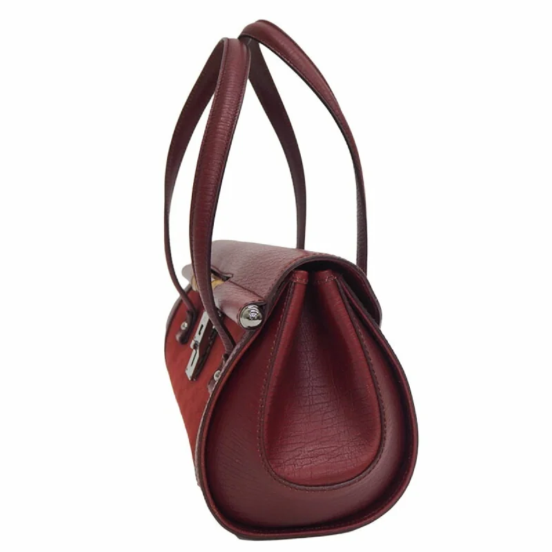 Gucci tote bags for women with a spacious interiorGucci 111713 GG canvas bamboo handBag red tubular shoulder