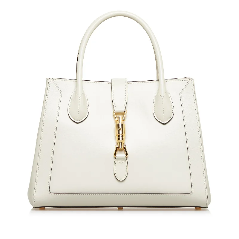 Women Gucci Sylvie bags with a crystal - embellished web stripeGucci Jackie 1961 Medium White Leather Gold