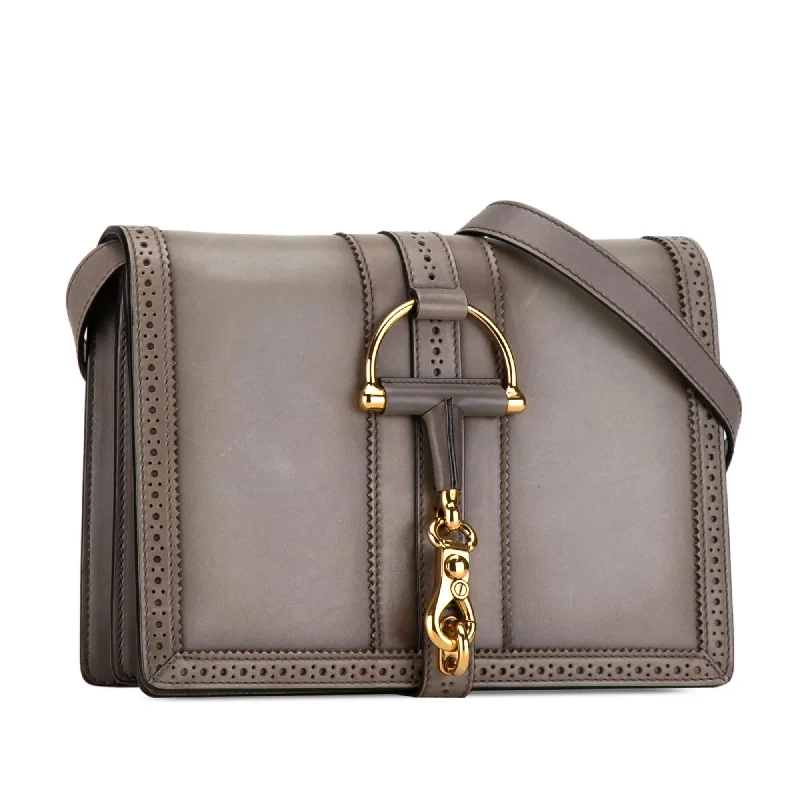 Ladies Gucci shoulder bags with a magnetic - closure flapGucci Duilio Brogue Leather Crossbody Cn1jv6)