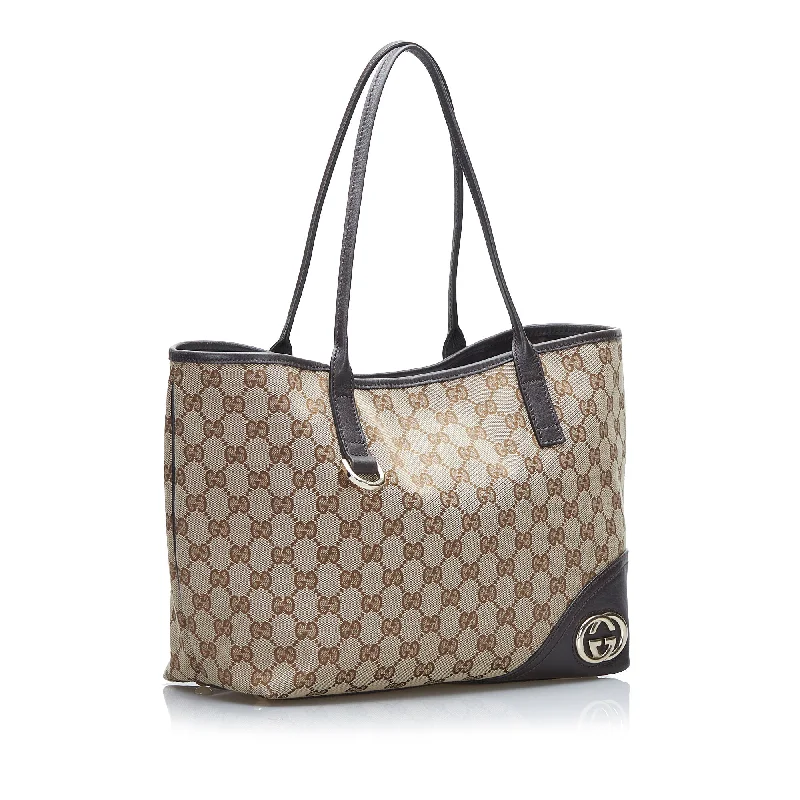 Small - sized Women Gucci shoulder bags for evening outingsGucci New Britt Brown GG Canvas