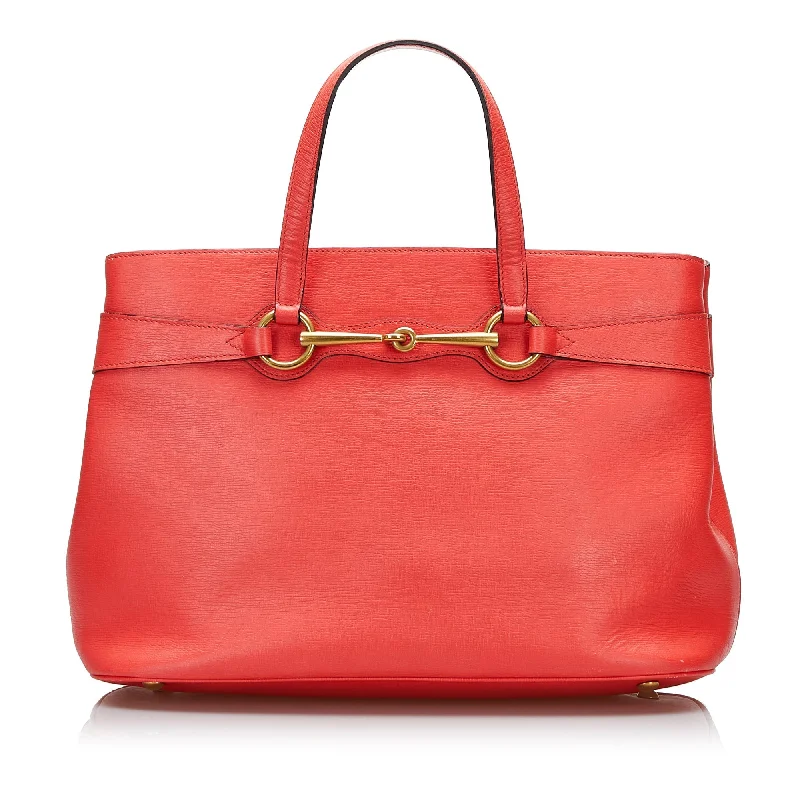 Gucci handbags for women with a back - zip pocketGucci Bright Bit Orange Leather