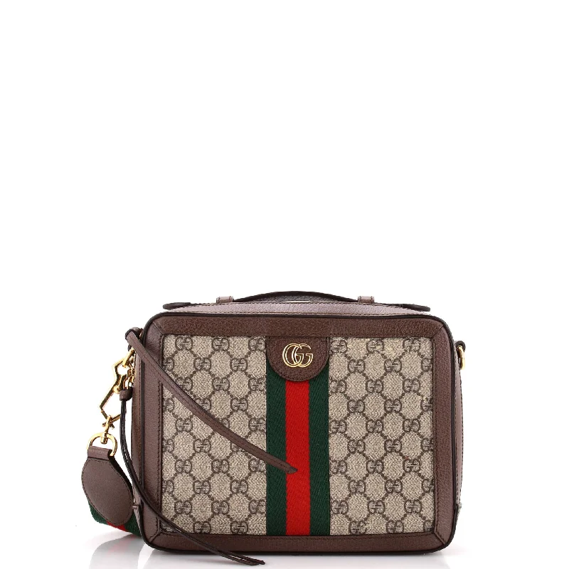 Gucci handbags for women with a patent - leather finishOphidia Zip Around Camera Bag GG Coated Canvas Small