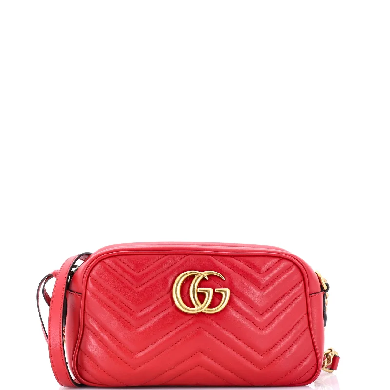 Women Gucci bags with a chain - link trim and a leather bodyGG Marmont Shoulder Bag Matelasse Leather Small