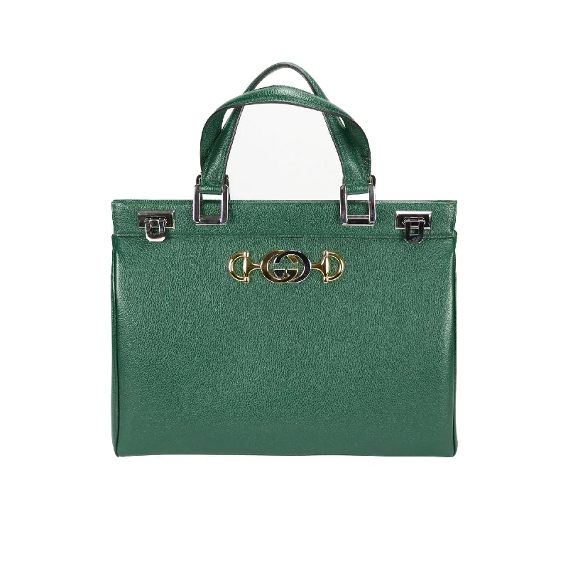 Gucci backpacks for women with a sleek silhouetteGucci Zumi Handbag Dark Green Grained Leather