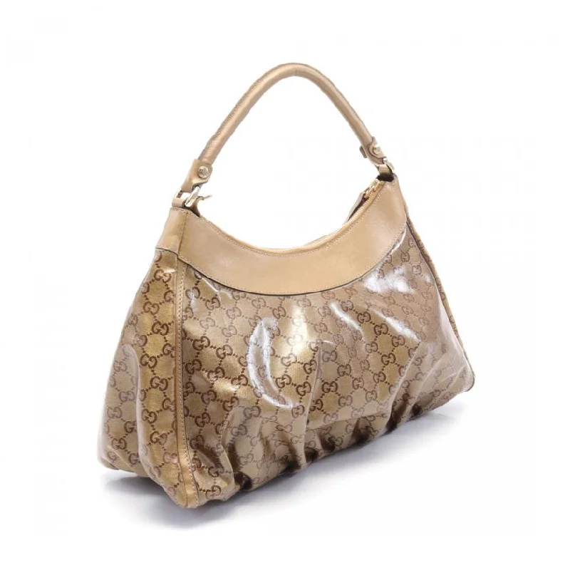 Ladies Gucci Dionysus bags with a chain - link shoulder strapGucci Abby GG Crystal Coated Canvas Leather One Shoulder Bag Gold Light Brown Medium