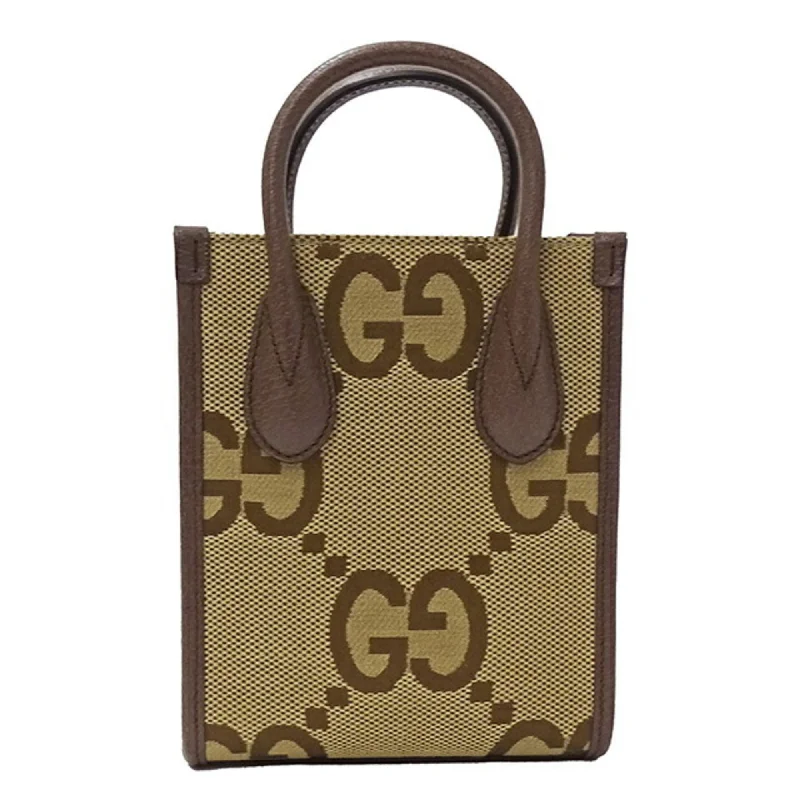 Women Gucci bags with interlocking G hardware for a classic lookGUCCI Bag Women's Jumbo GG Handbag Shoulder 2way Canvas Tote Brown 699406