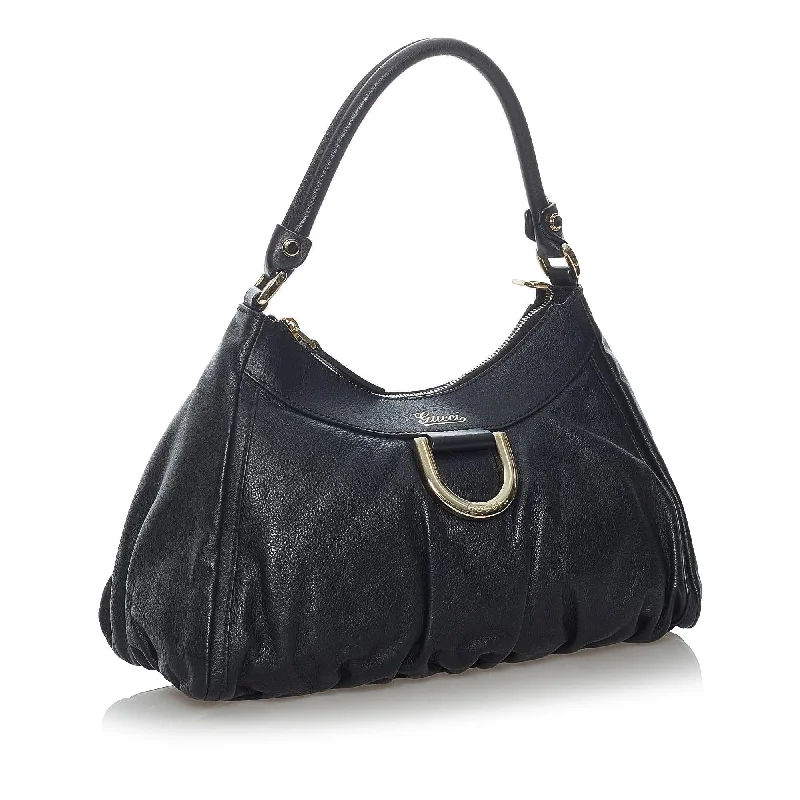 Ladies Gucci handbags with a detachable coin purse insideGucci Abbey D-Ring Leather Shoulder Bag (37613)