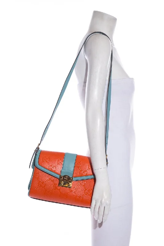 Gucci Marmont bags for women with a snakeskin - effect panelGucci Orange & Blue Medium GG Aria Collection Cross-Body