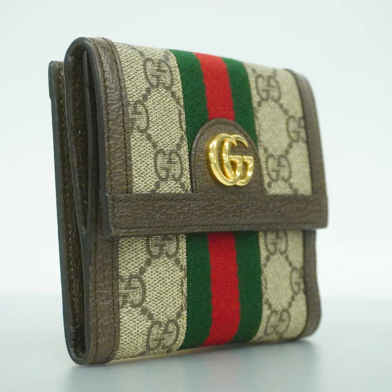 Medium - sized Women Gucci handbags for everyday useGucci  Ophidia Bi-fold Wallet Gold Metal Fittings 523173 Women's GG Supreme