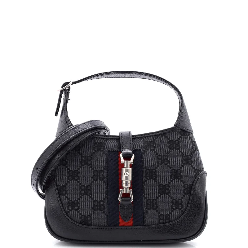 Women Gucci Sylvie bags with a leather - wrapped handlex Gucci The Hacker Project Jackie 1961 Hobo BB Canvas Mini