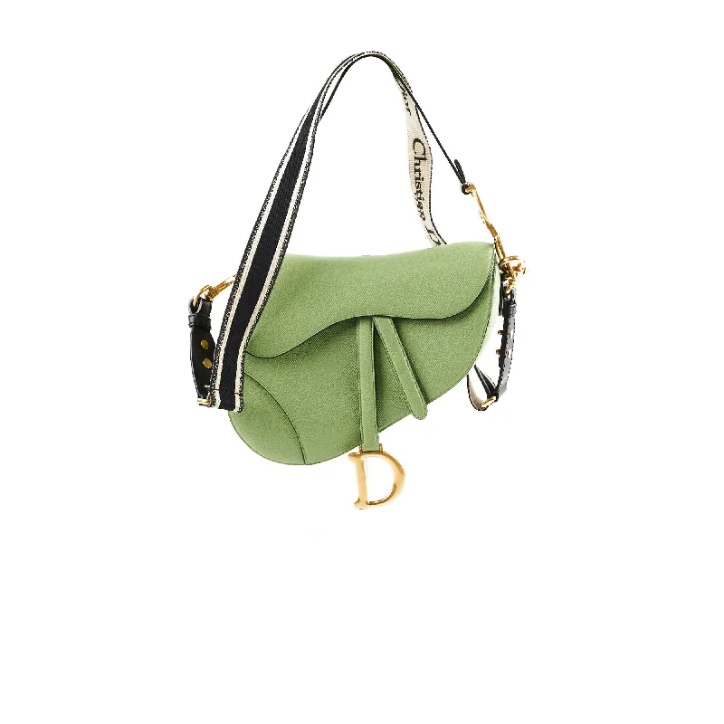 Christian Dior tote bags with a double - handle and shoulder - strap optionChristian Dior Saddle Bag Green