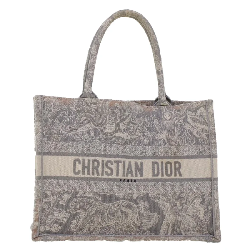 High - fashion Christian Dior bags with a geometric patternCHRISTIAN DIOR Book Tote Bag Canvas Gray M1286ZTDT_M932 Auth bs6141