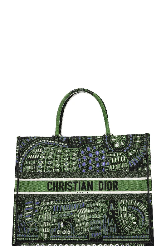 Christian Dior tote bags with a double - handle and shoulder - strap optionCHRISTIAN DIOR Book Tote Green