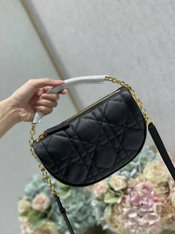 Christian Dior crossbody bags with a front - flap pocket for easy accessChristian Dior Small Vibe Hobo Bag Black Cannage