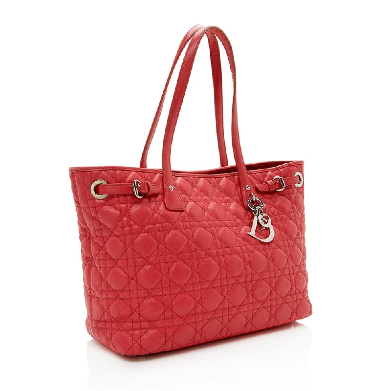 Christian Dior bags with a quilted pattern and gold - toned hardwareDior Cannage Quilted Coated Canvas Panarea Medium Tote (14699)