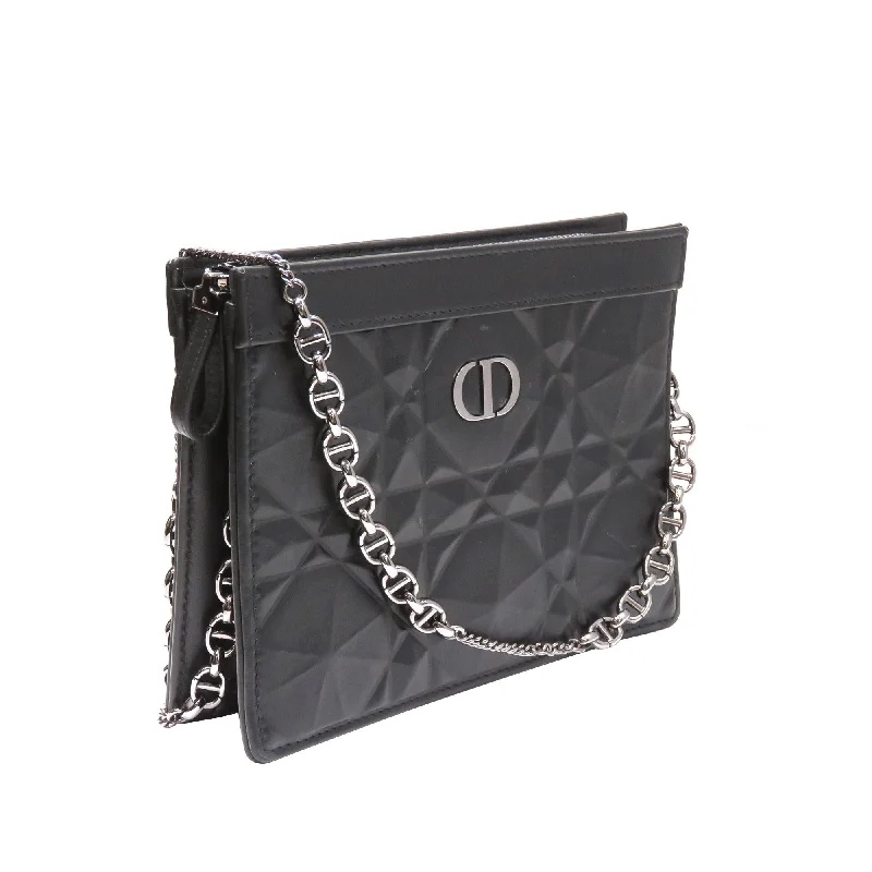 Luxury Christian Dior crossbody bags with a chain - link strapDior Caro Zipped Pouch with Chain (SHG-vNjlJu)