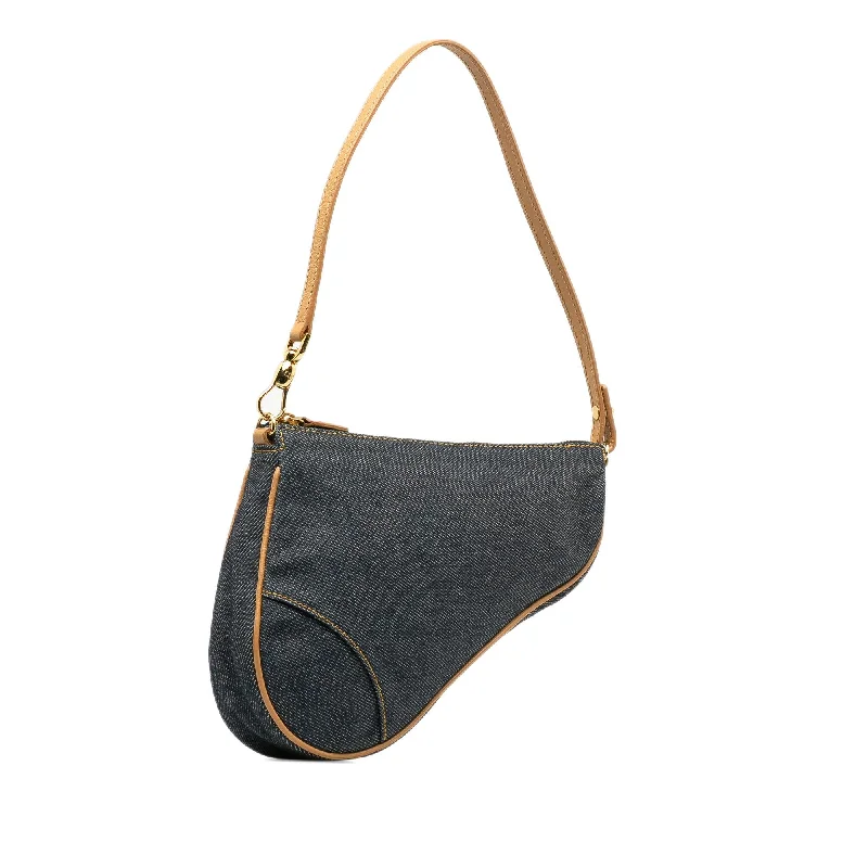 Christian Dior backpacks with a sleek, minimalist silhouetteDior Denim Saddle Pochette (LLIv5u)