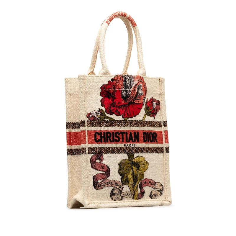 Christian Dior handbags with a removable shoulder strap for versatilityDior Fleurs Bibliques Embroidery Vertical Book Tote (LStWkg)